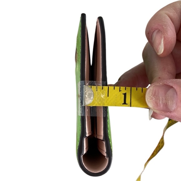 Kate Spade Madison Turtle Green Saffiano Leather Large Slim Bifold Wallet - Picture 16 of 17